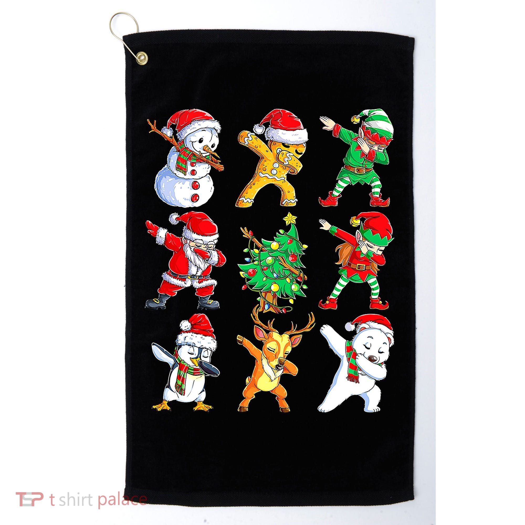 Dabbing Santa Elf Friends Ugly Xmas Sweater Dab Boys Golf Towel