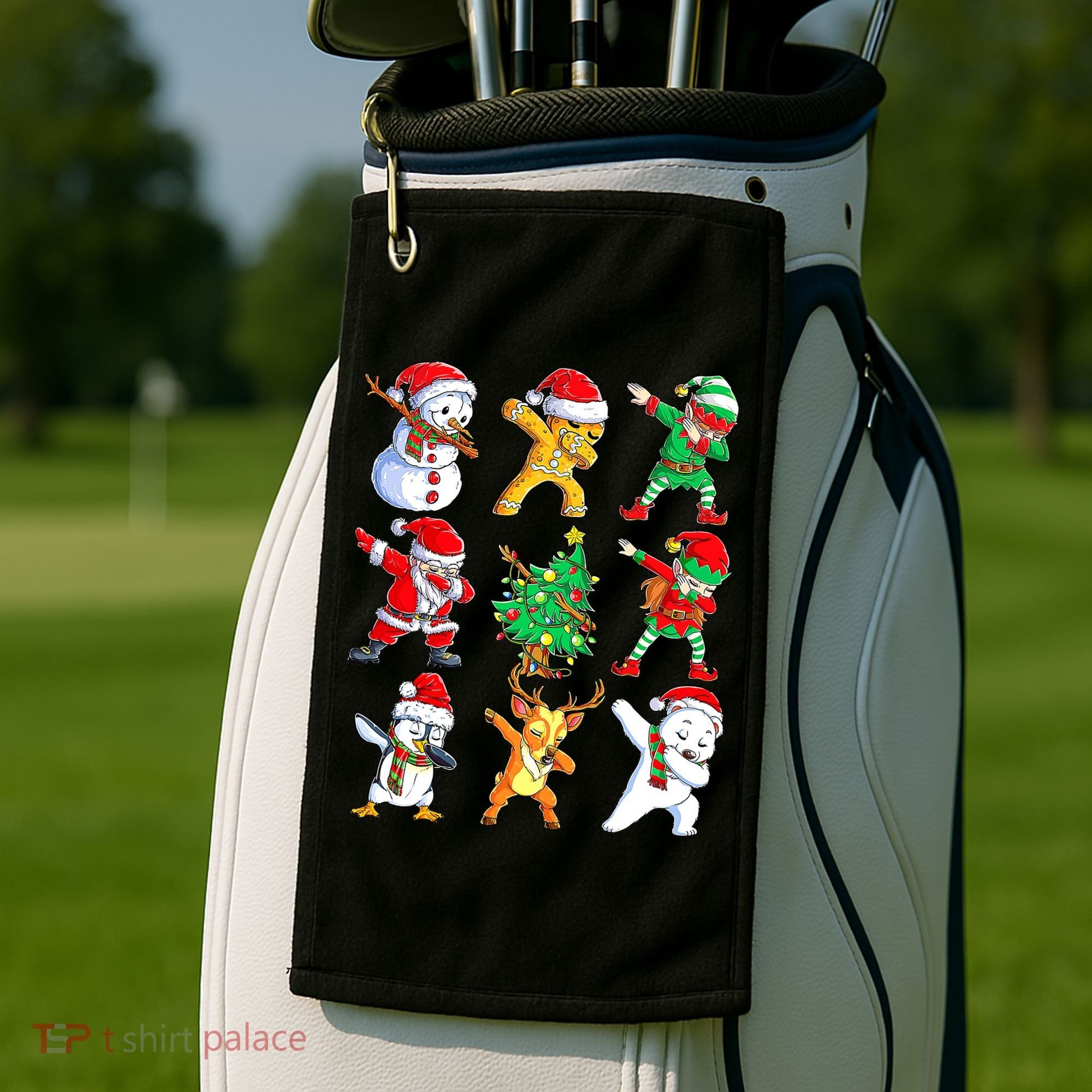 Dabbing Santa Elf Friends Ugly Xmas Sweater Dab Boys Golf Towel
