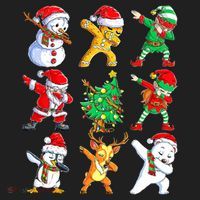 Dabbing Santa Elf Friends Ugly Xmas Sweater Dab Boys Golf Towel thumb 3