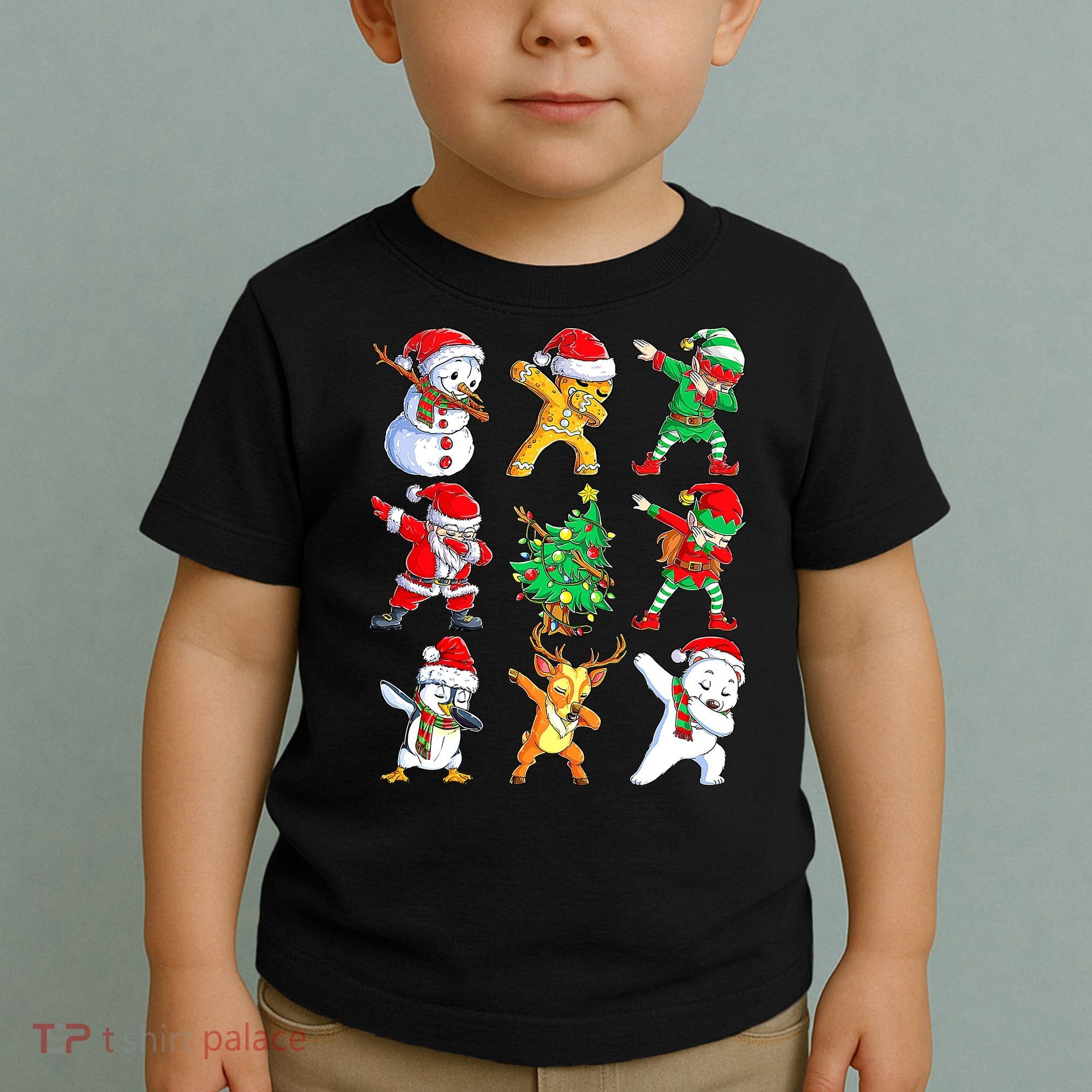 Dabbing Santa Elf Friends Ugly Xmas Sweater Dab Boys Toddler T-Shirt