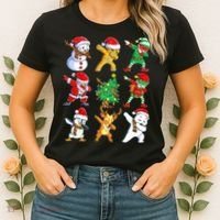 Dabbing Santa Elf Friends Ugly Xmas Sweater Dab Boys Women's T-Shirt thumb 2