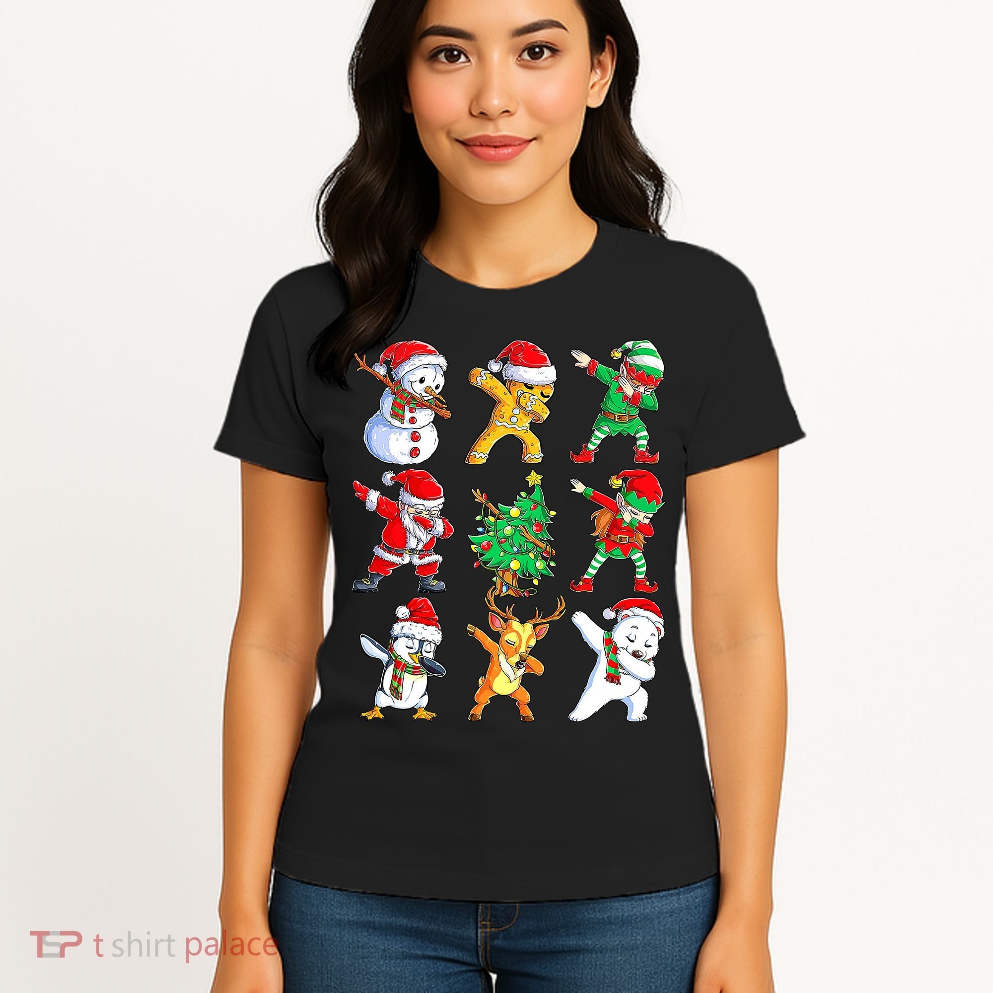 Dabbing Santa Elf Friends Ugly Xmas Sweater Dab Boys Women's T-Shirt