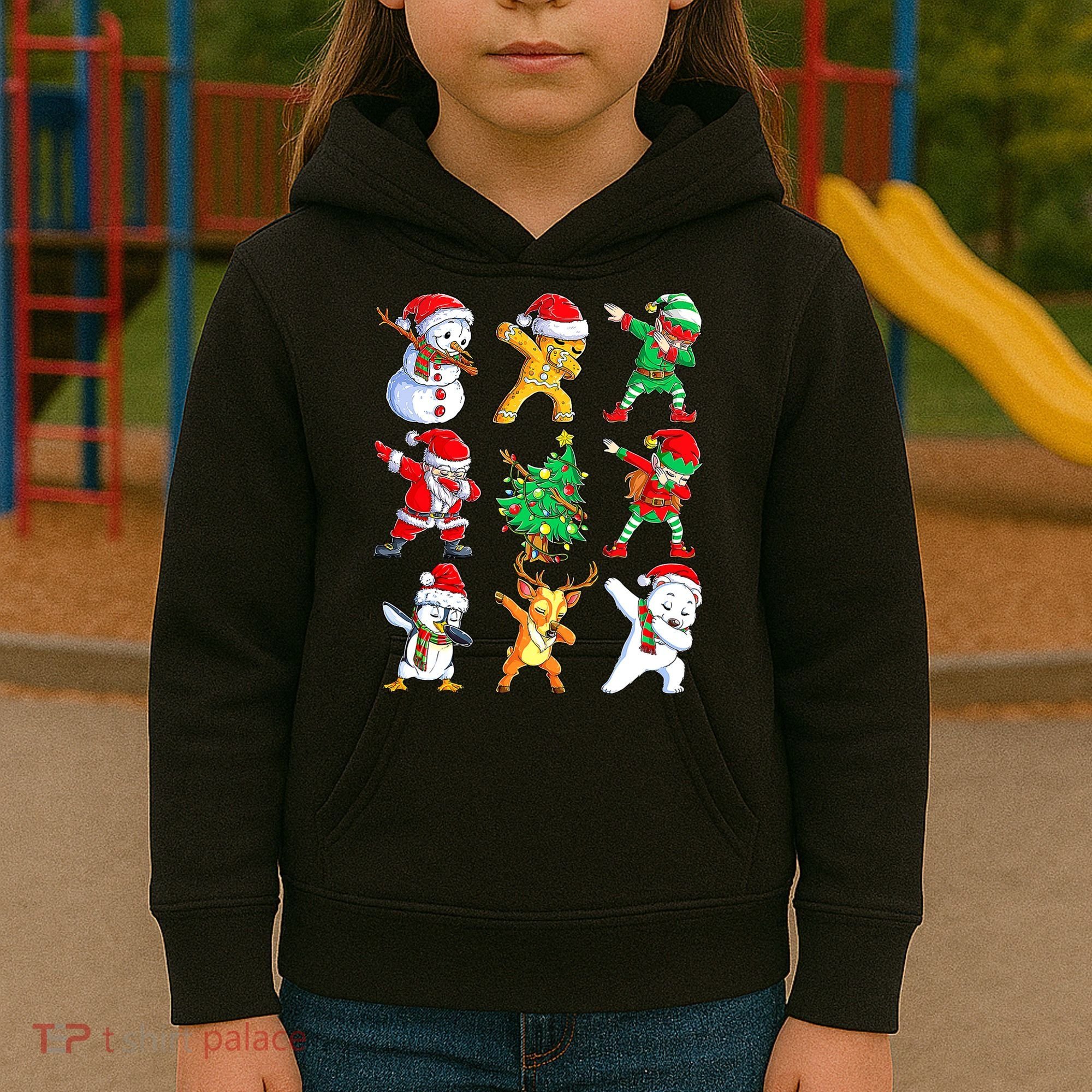 Dabbing Santa Elf Friends Ugly Xmas Sweater Dab Boys Kids Hoodie