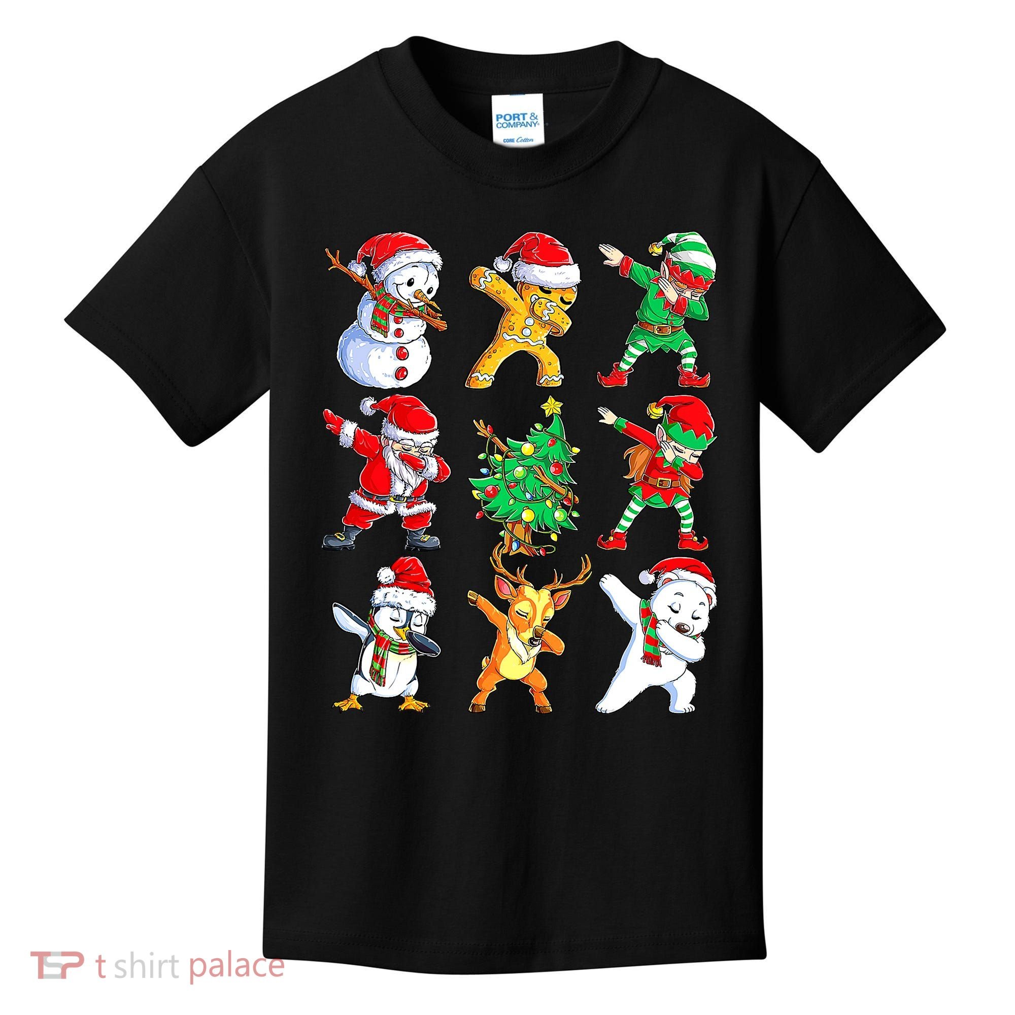 Dabbing Santa Elf Friends Ugly Xmas Sweater Dab Boys Kids T-Shirt