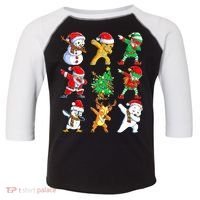 Dabbing Santa Elf Friends Ugly Xmas Sweater Dab Boys Toddler Fine Jersey T-Shirt thumb 0