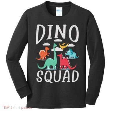 Dino Squad Fossils Dinsosaur Kids Long Sleeve Shirt