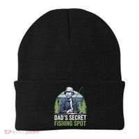 Dads Secret Fishing Spot Funny Fathers Day Fish Lover Beanie thumb 0
