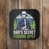 Dads Secret Fishing Spot Funny Fathers Day Fish Lover Coaster thumb 0