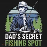 Dads Secret Fishing Spot Funny Fathers Day Fish Lover Women's Hoodie thumb 2