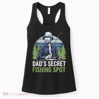 Dads Secret Fishing Spot Funny Fathers Day Fish Lover Women's Tank Top thumb 0