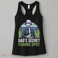 Dads Secret Fishing Spot Funny Fathers Day Fish Lover Women's Tank Top thumb 3
