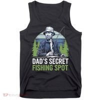 Dads Secret Fishing Spot Funny Fathers Day Fish Lover Tank Top thumb 0