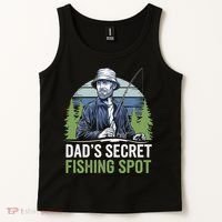 Dads Secret Fishing Spot Funny Fathers Day Fish Lover Tank Top thumb 2