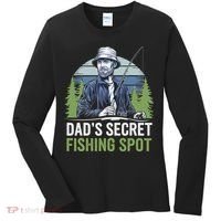 Dads Secret Fishing Spot Funny Fathers Day Fish Lover Women's Long Sleeve Shirt thumb 0