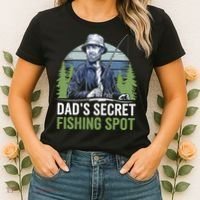 Dads Secret Fishing Spot Funny Fathers Day Fish Lover Women's T-Shirt thumb 2