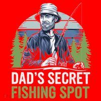 Dads Secret Fishing Spot Funny Fathers Day Fish Lover Santa Hat thumb 1