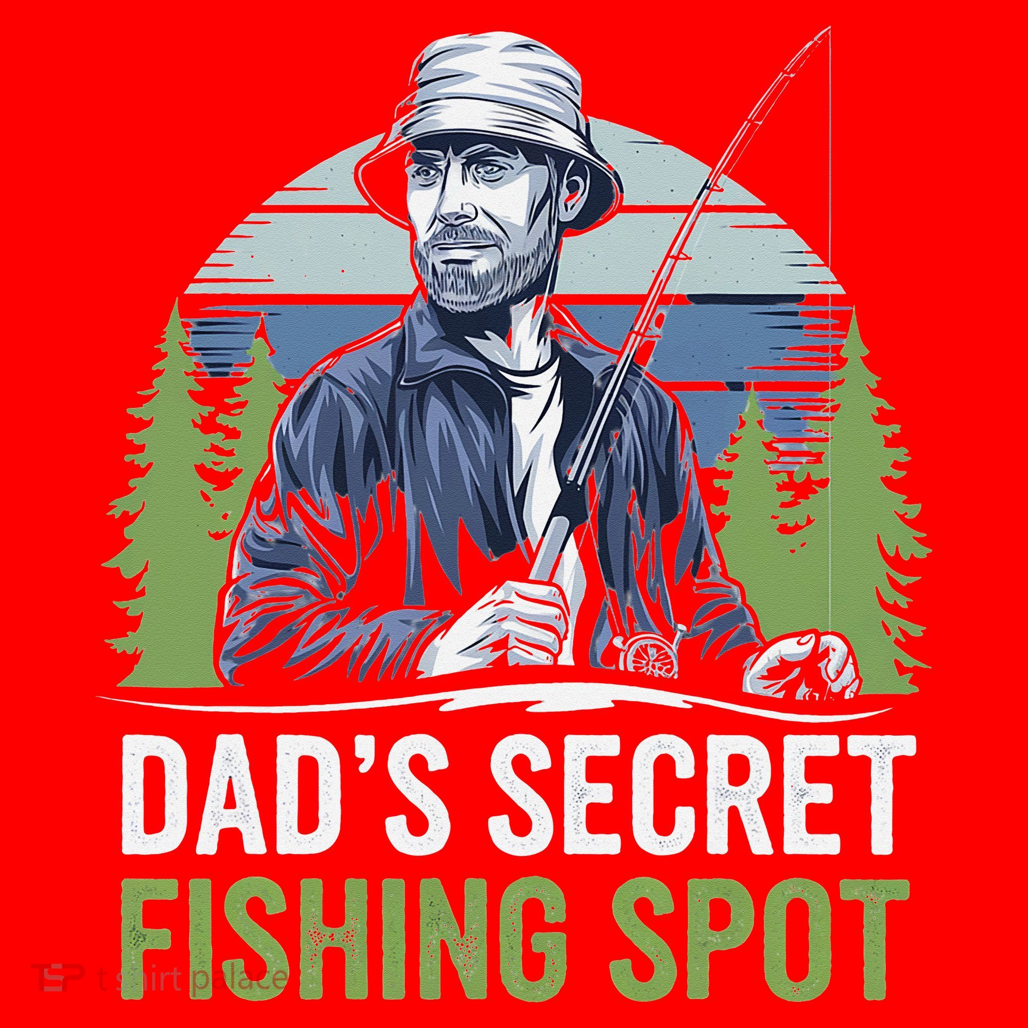 Dads Secret Fishing Spot Funny Fathers Day Fish Lover Santa Hat