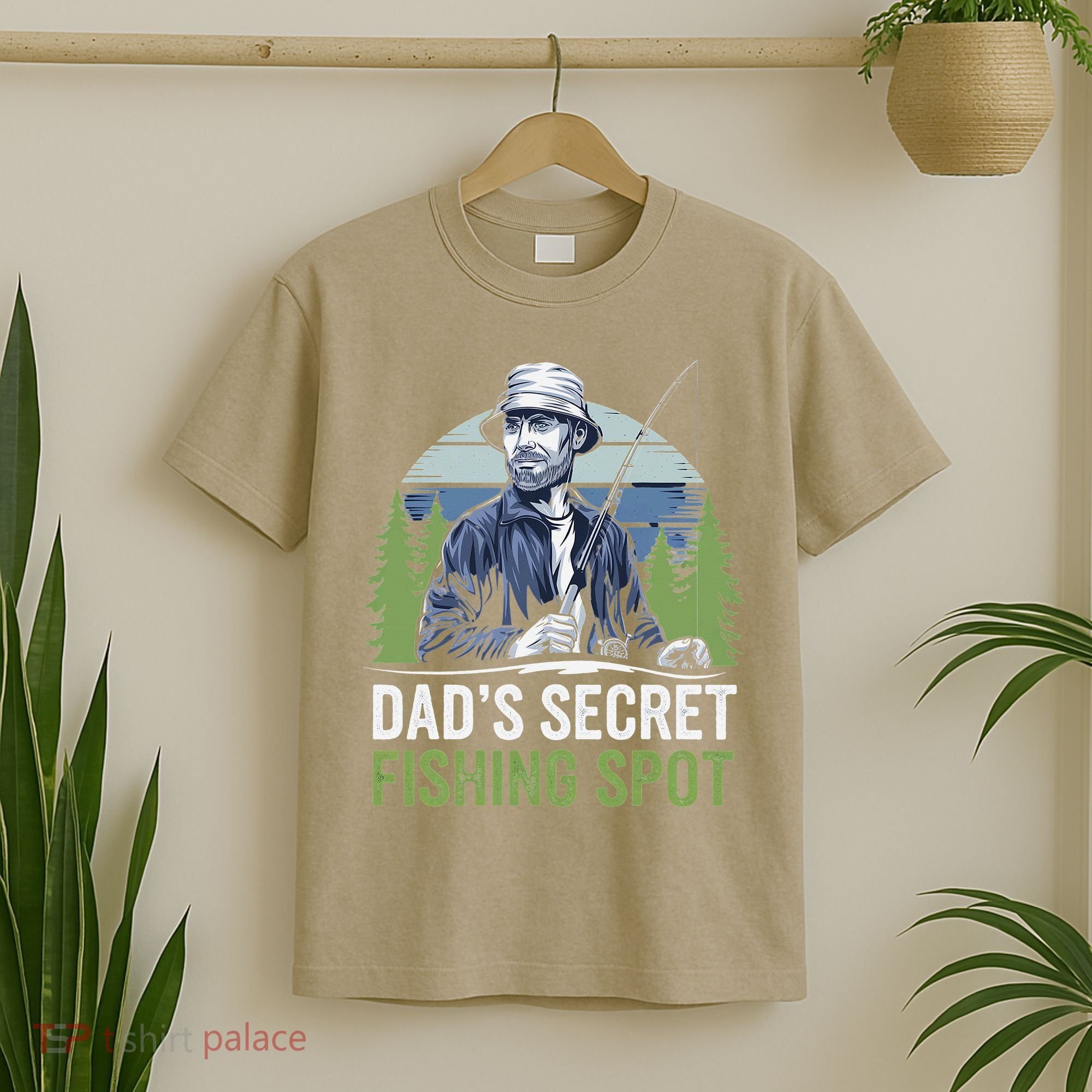Dads Secret Fishing Spot Funny Fathers Day Fish Lover T-Shirt