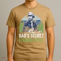 Dads Secret Fishing Spot Funny Fathers Day Fish Lover T-Shirt thumb 3