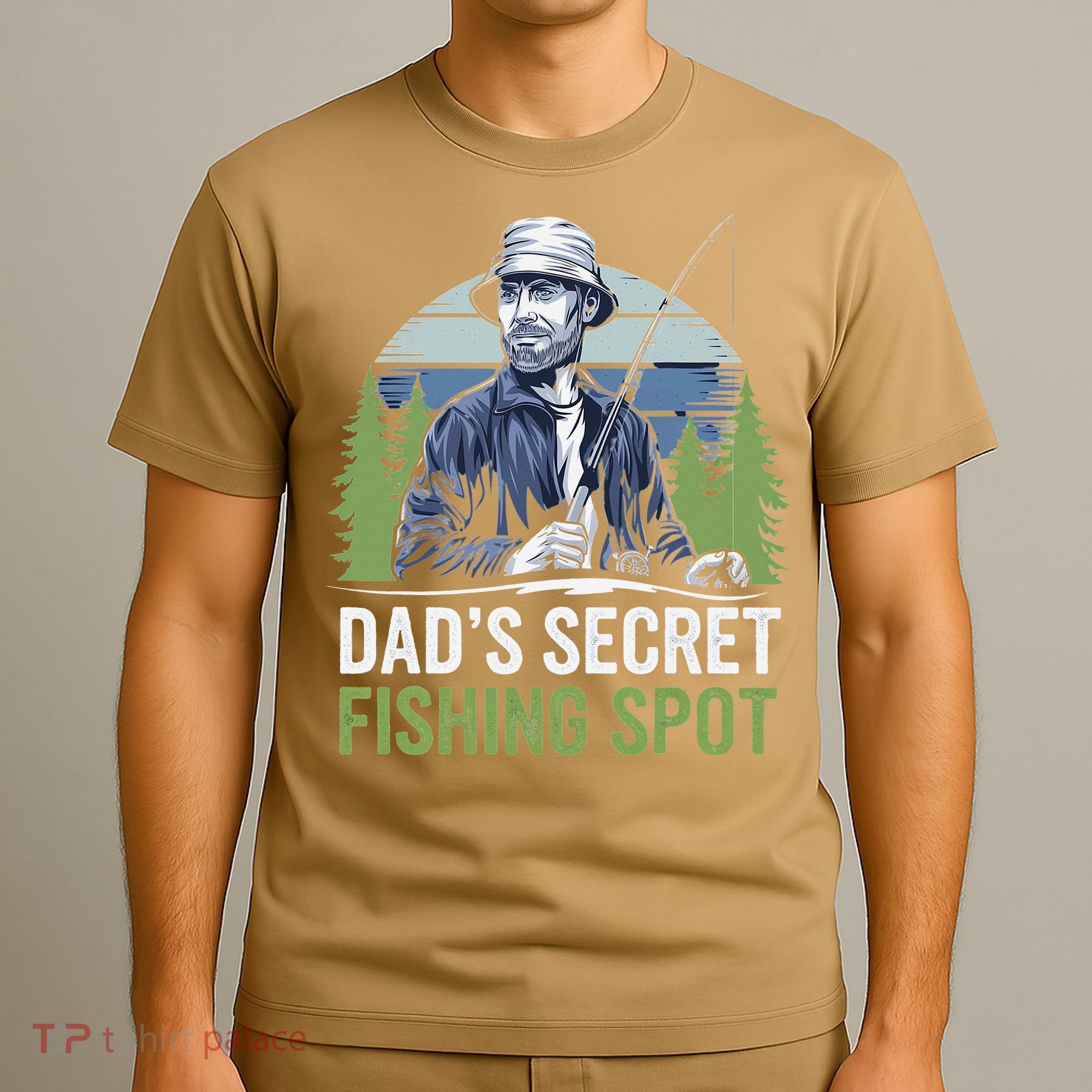 Dads Secret Fishing Spot Funny Fathers Day Fish Lover T-Shirt