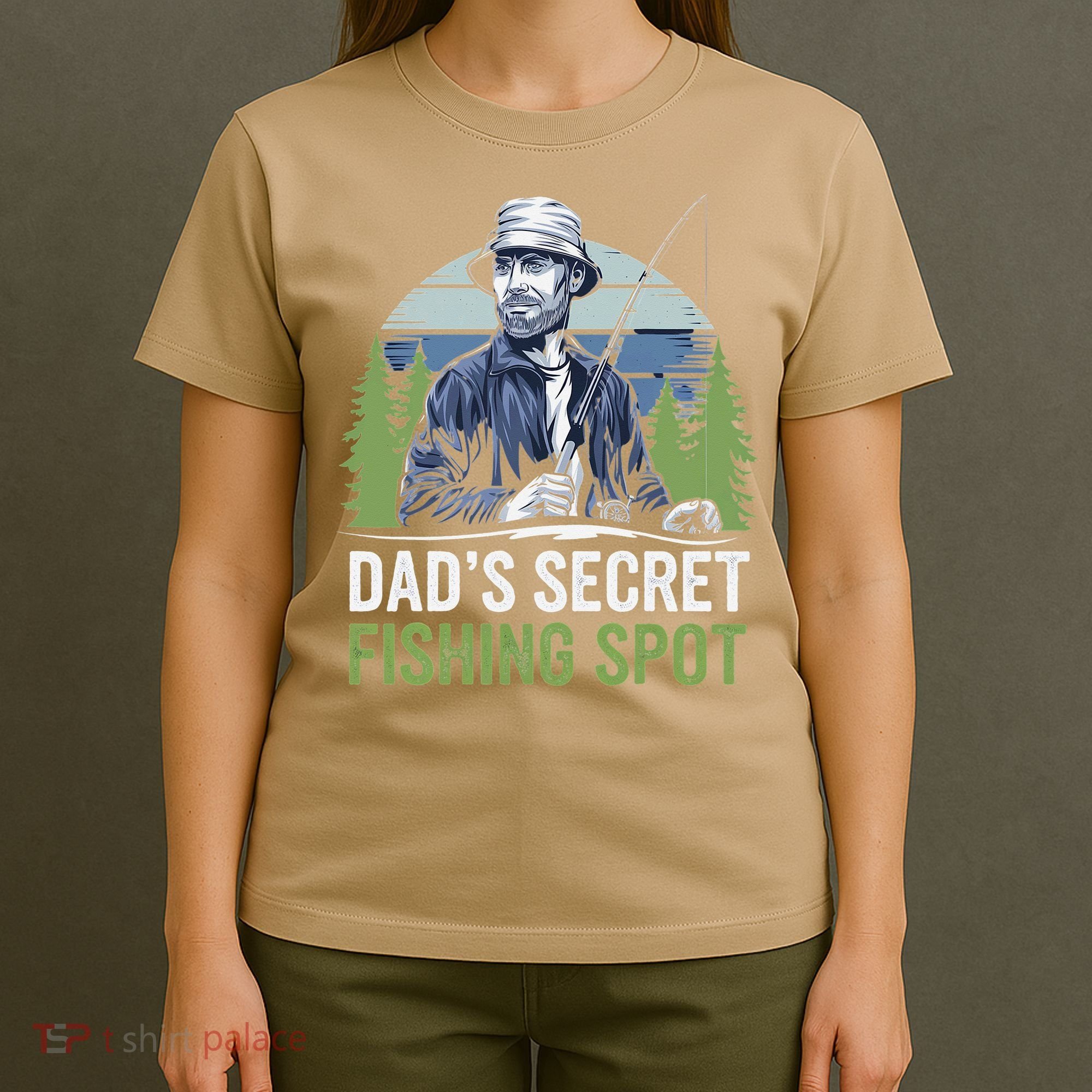 Dads Secret Fishing Spot Funny Fathers Day Fish Lover T-Shirt