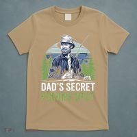 Dads Secret Fishing Spot Funny Fathers Day Fish Lover T-Shirt thumb 5