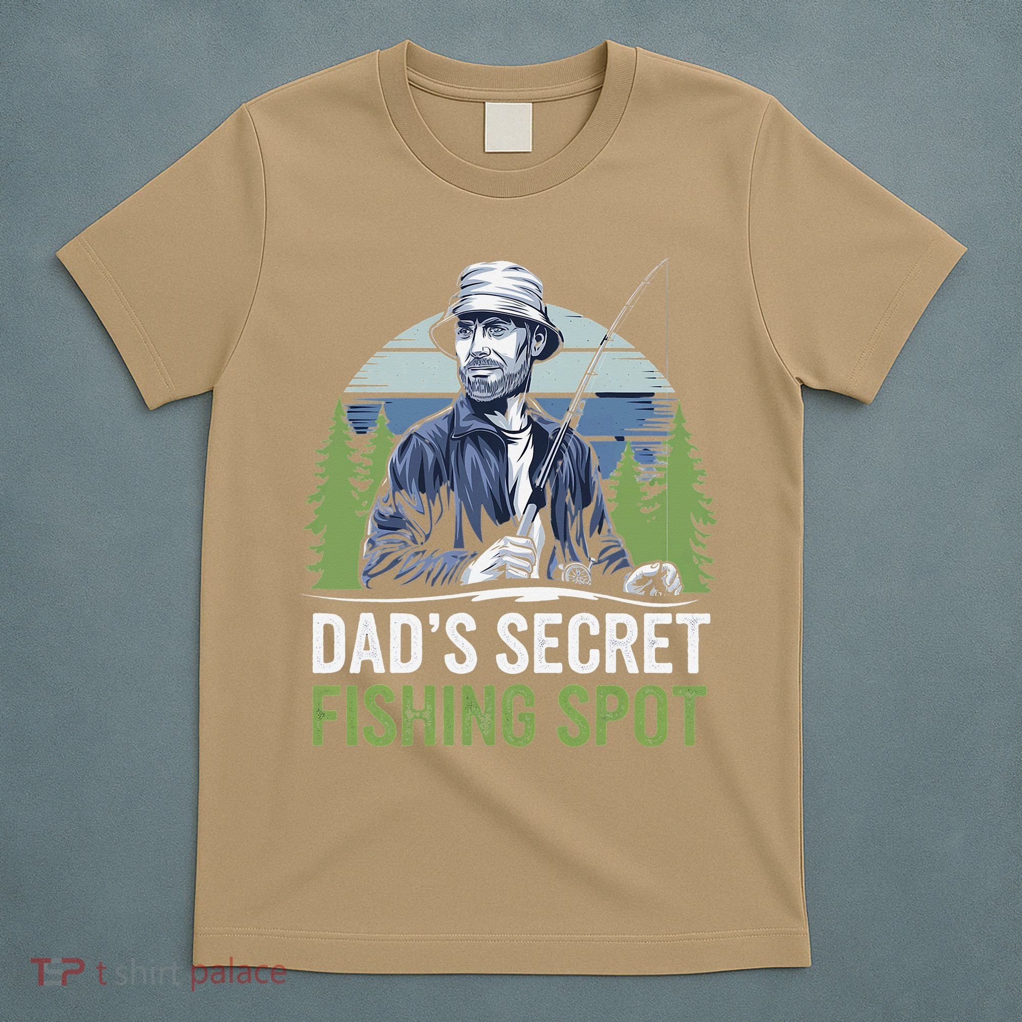 Dads Secret Fishing Spot Funny Fathers Day Fish Lover T-Shirt