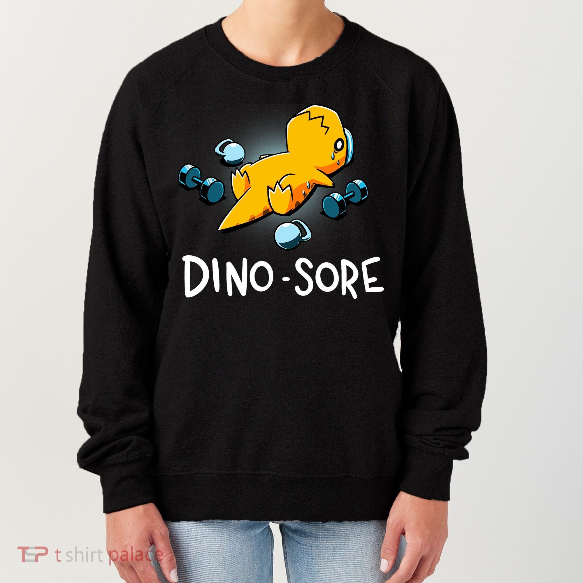 Dino Sore Funny Dinosaur Workout Gym Lifting Fitness Women's Sweatshirt
