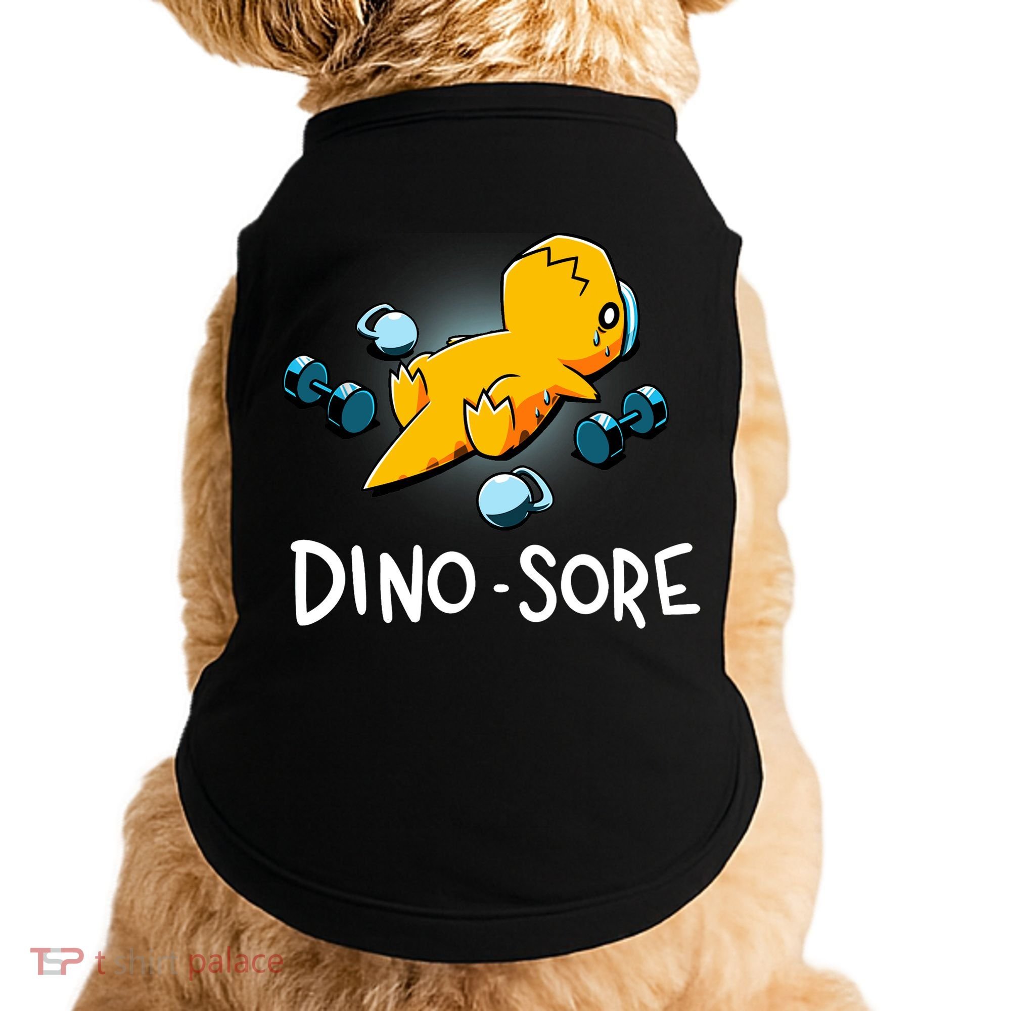 Dino Sore Funny Dinosaur Workout Gym Lifting Fitness Doggie Tank