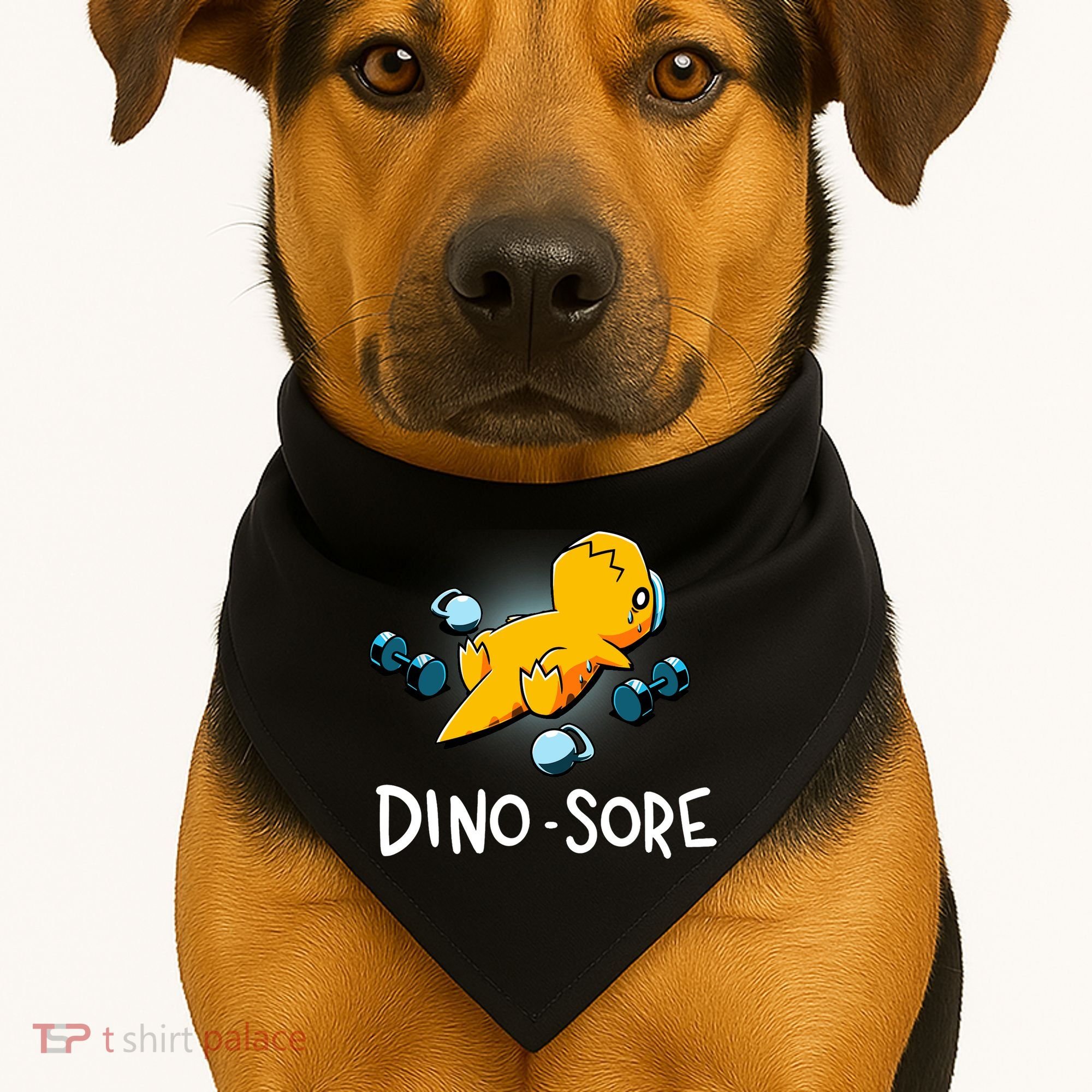 Dino Sore Funny Dinosaur Workout Gym Lifting Fitness USA-Made Doggie Bandana