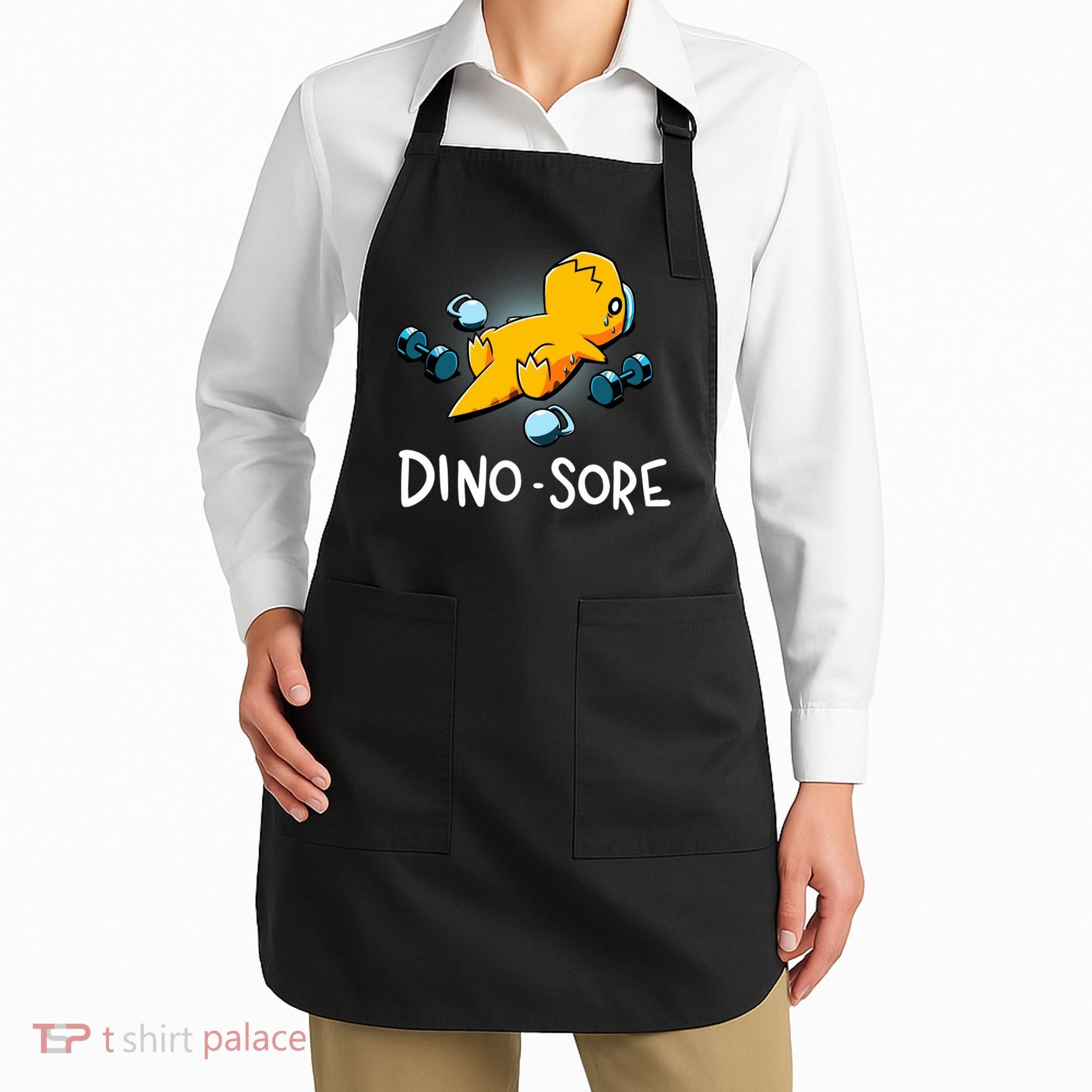 Dino Sore Funny Dinosaur Workout Gym Lifting Fitness Apron