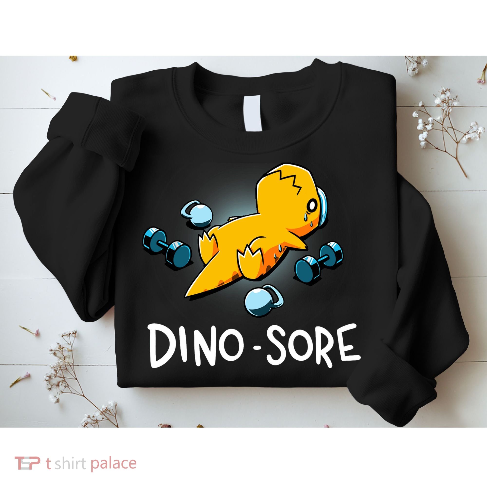 Dino Sore Funny Dinosaur Workout Gym Lifting Fitness Sweatshirt