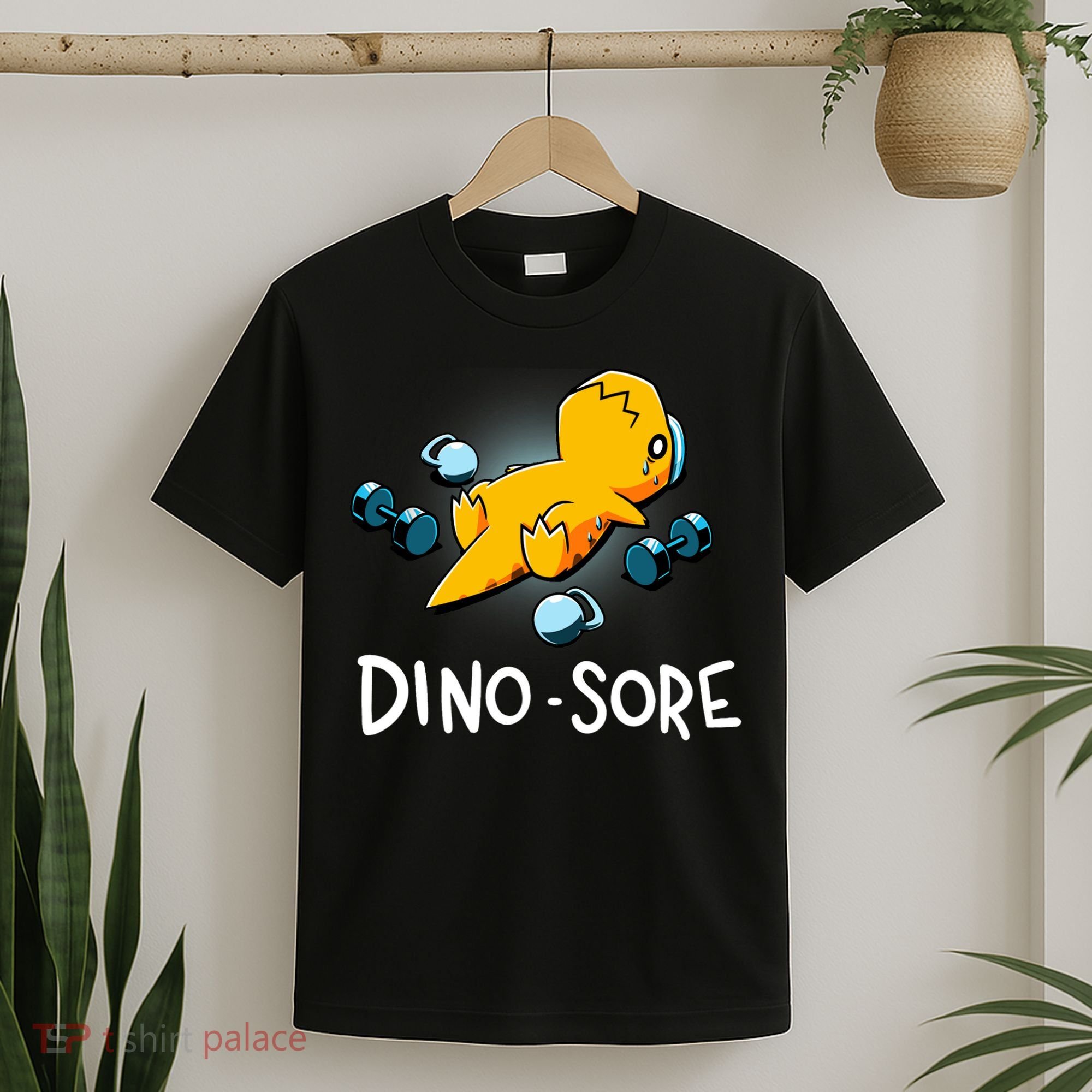 Dino Sore Funny Dinosaur Workout Gym Lifting Fitness T-Shirt