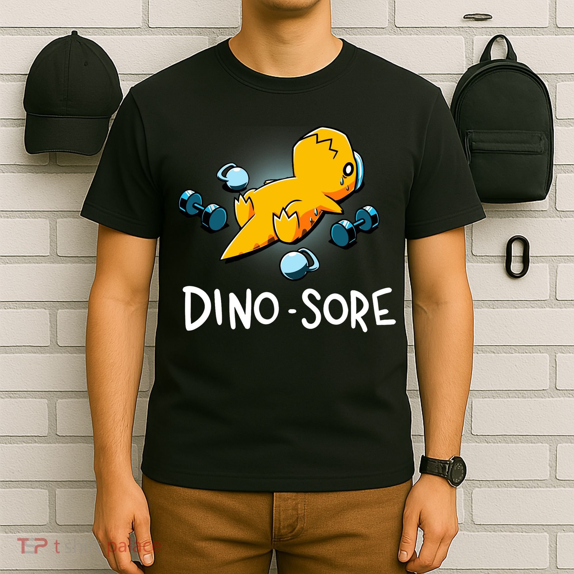 Dino Sore Funny Dinosaur Workout Gym Lifting Fitness T-Shirt