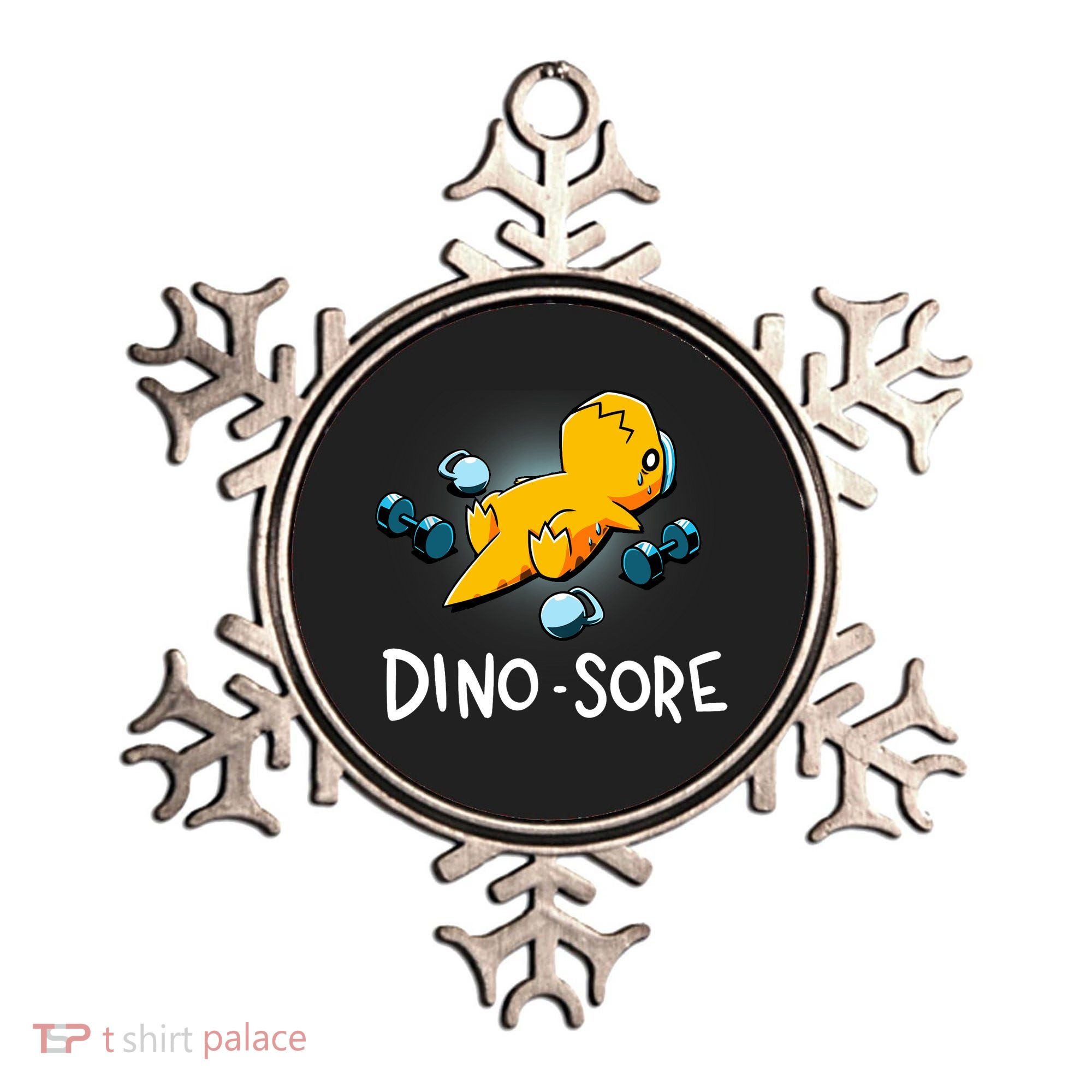Dino Sore Funny Dinosaur Workout Gym Lifting Fitness Ornament