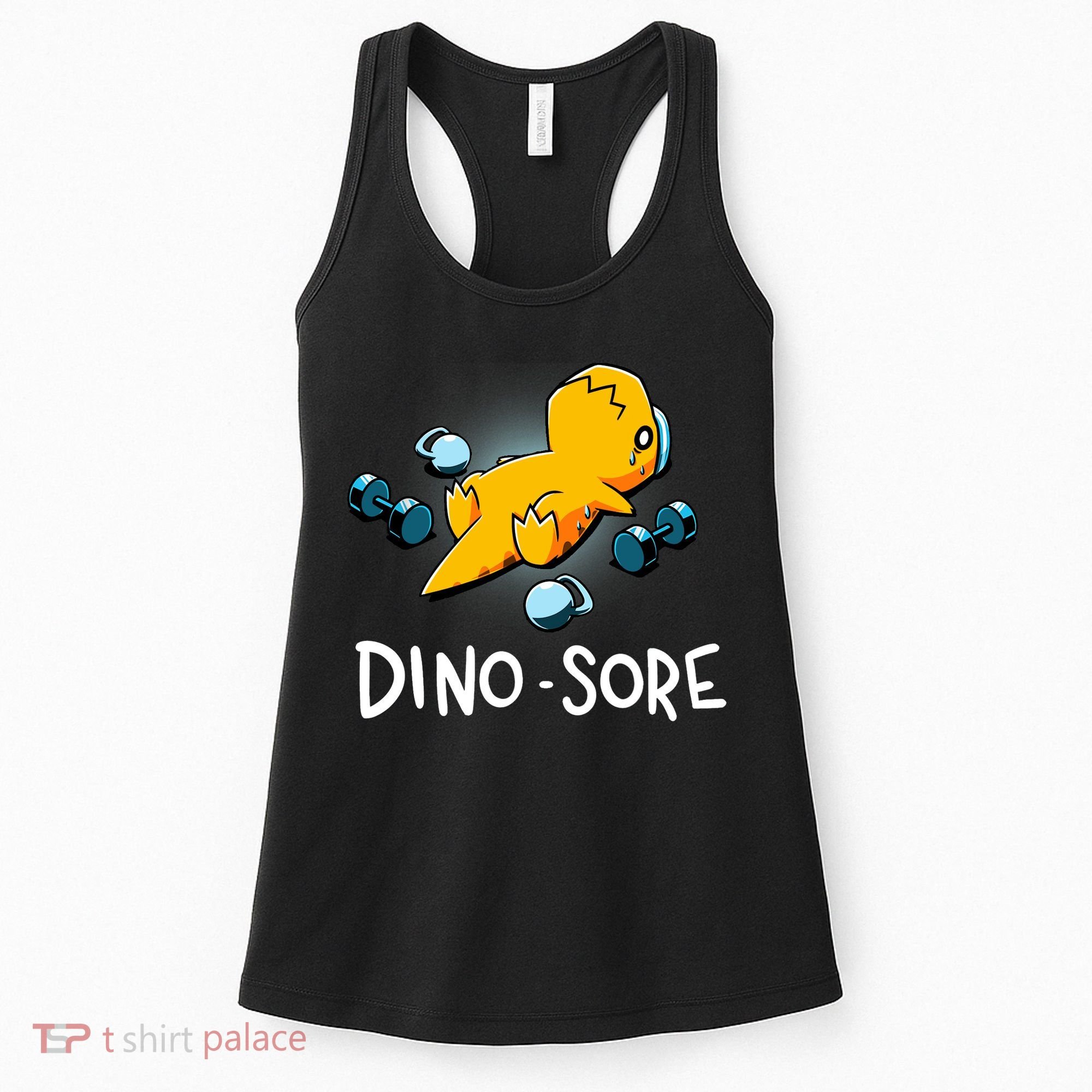 Dino Sore Funny Dinosaur Workout Gym Lifting Fitness Women's Tank Top