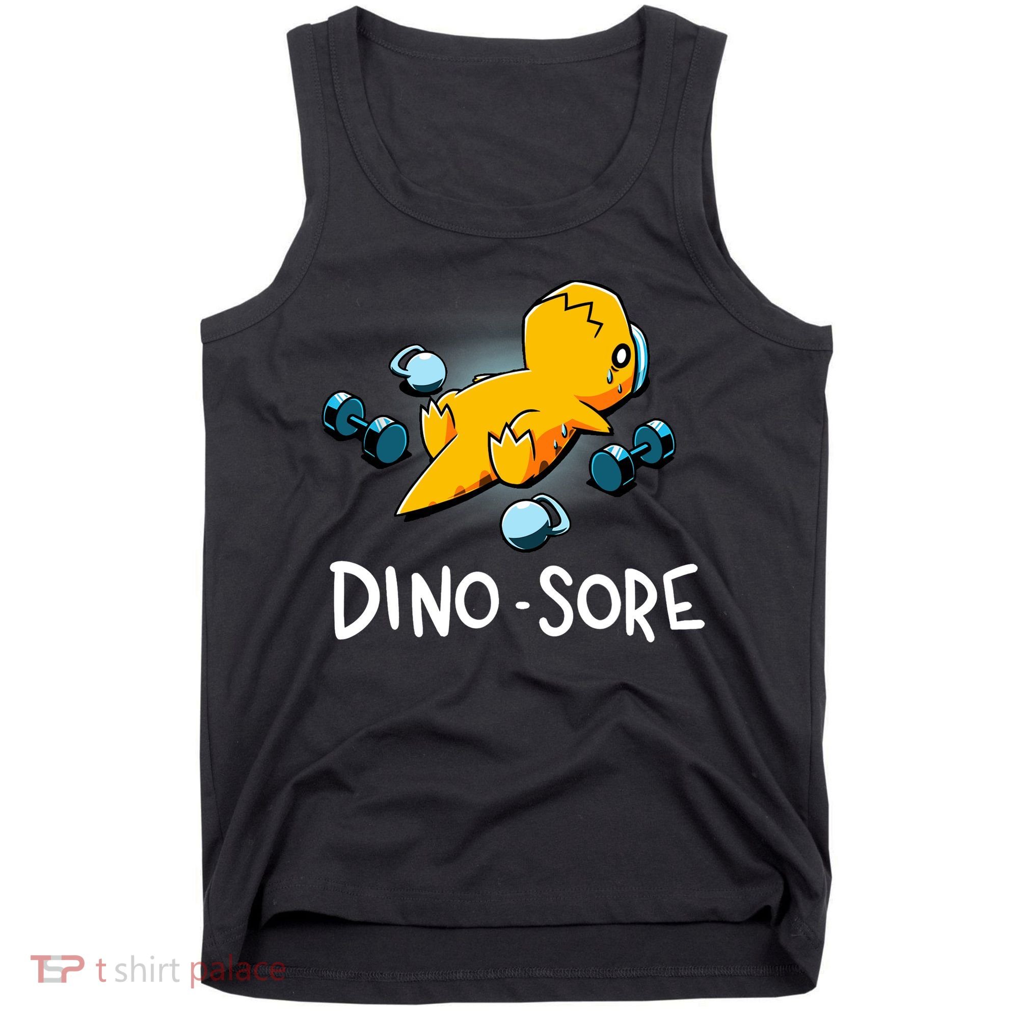 Dino Sore Funny Dinosaur Workout Gym Lifting Fitness Tank Top