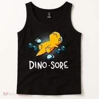 Dino Sore Funny Dinosaur Workout Gym Lifting Fitness Tank Top thumb 2