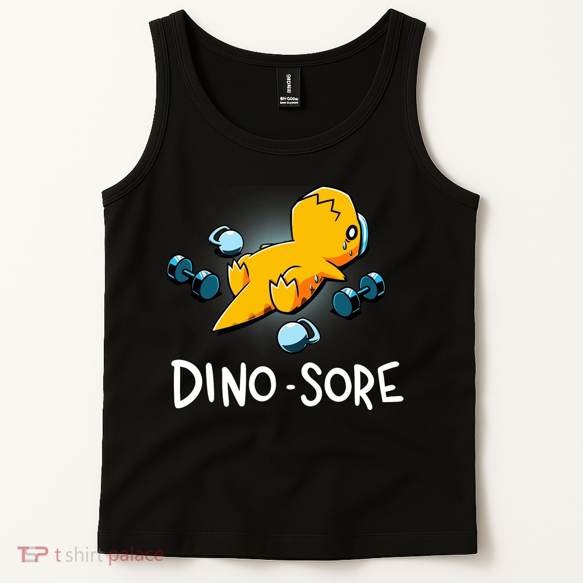 Dino Sore Funny Dinosaur Workout Gym Lifting Fitness Tank Top