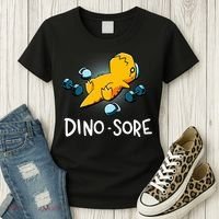 Dino Sore Funny Dinosaur Workout Gym Lifting Fitness Women's T-Shirt thumb 3