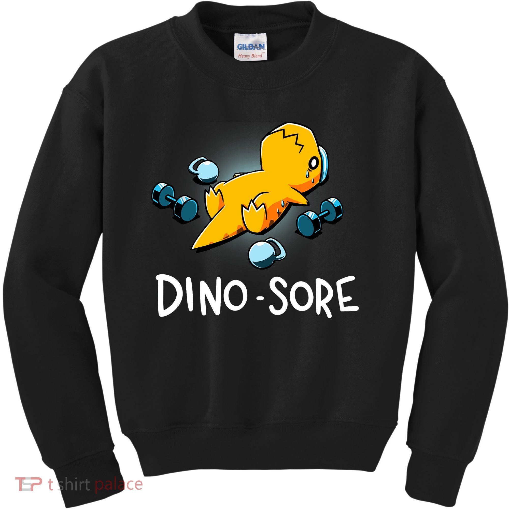 Dino Sore Funny Dinosaur Workout Gym Lifting Fitness Kids Sweatshirt