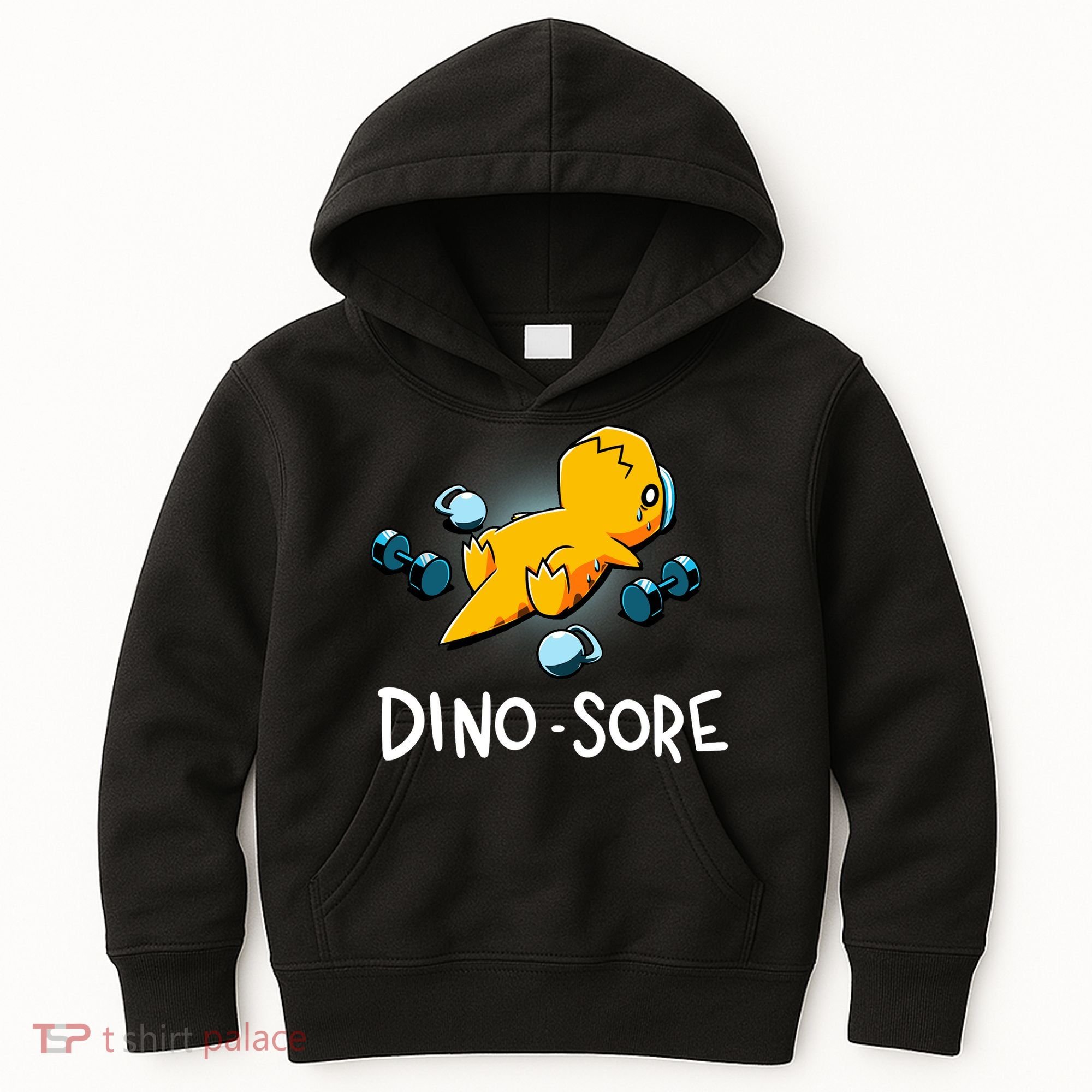 Dino Sore Funny Dinosaur Workout Gym Lifting Fitness Kids Hoodie