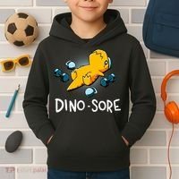 Dino Sore Funny Dinosaur Workout Gym Lifting Fitness Kids Hoodie thumb 2