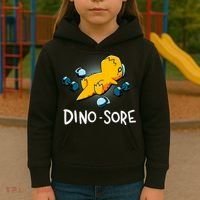 Dino Sore Funny Dinosaur Workout Gym Lifting Fitness Kids Hoodie thumb 3