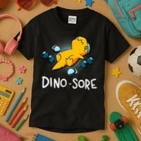 Dino Sore Funny Dinosaur Workout Gym Lifting Fitness Kids T-Shirt thumb 3