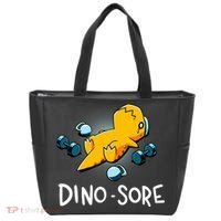 Dino Sore Funny Dinosaur Workout Gym Lifting Fitness Tote Bag thumb 0