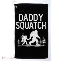Daddy Squatch Funny Bigfoot Daddy Dad Father's Day Golf Towel thumb 0
