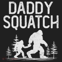 Daddy Squatch Funny Bigfoot Daddy Dad Father's Day Golf Towel thumb 3