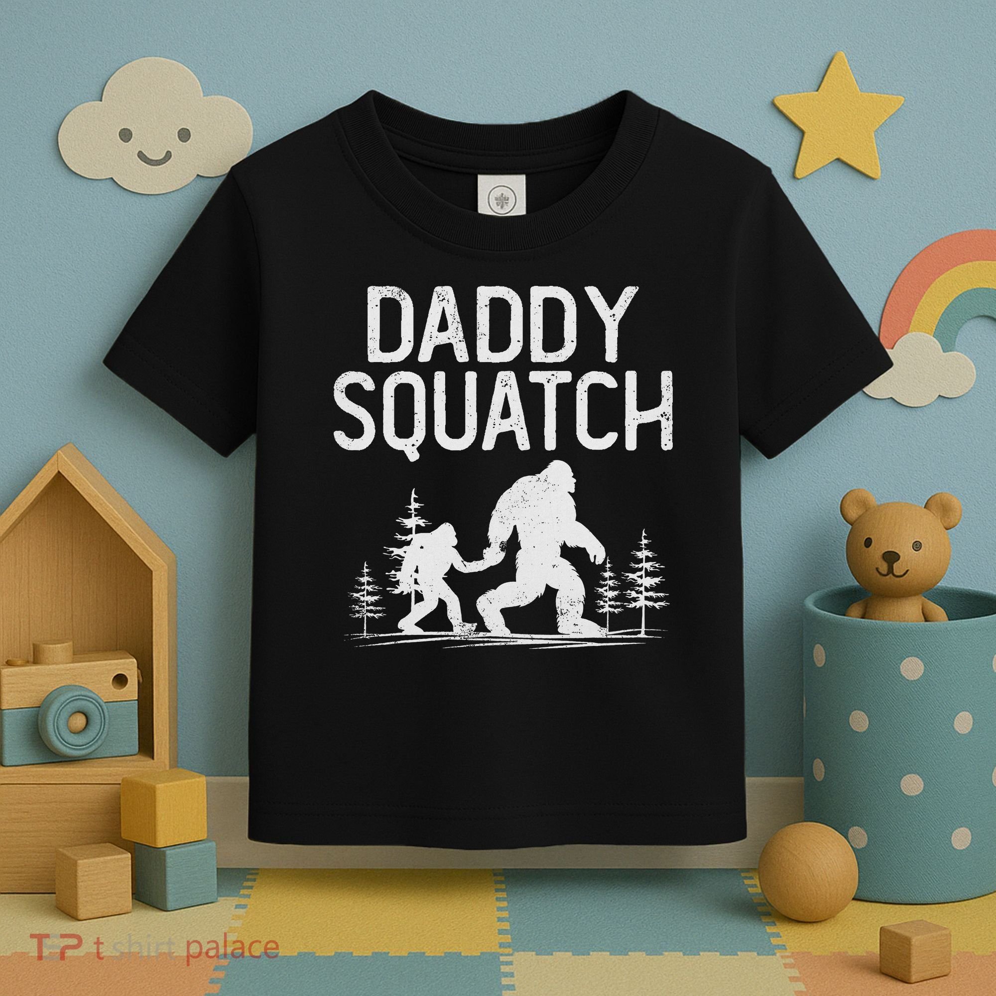 Daddy Squatch Funny Bigfoot Daddy Dad Father's Day Toddler T-Shirt