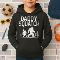 Daddy Squatch Funny Bigfoot Daddy Dad Father's Day Kids Hoodie thumb 2